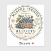 Étiquette Myrtilles Vintage (Feuille)