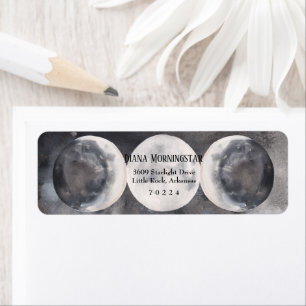 Étiquette Mystic Boho Triple Moon Wicca Adresse de retour