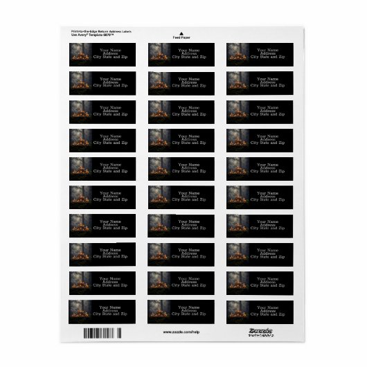 Étiquette Mystical Magic Candles Forest Adresse de retour (Feuille entière)