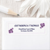 Étiquette Mystical Purple Rose Wedding Return Address Labels (En situation)