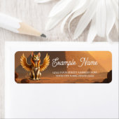 Étiquette Mystical Winged Cat Sphinx - Art Imaginaire égypti (En situation)