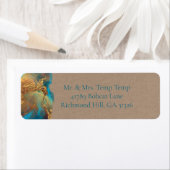 Étiquette Mystique Abstrait Coral Gold Adresse de retour (En situation)