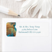 Étiquette Mystique Abstrait Coral Gold Adresse de retour (En situation)