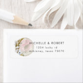 Étiquette mystique lune bohème rose retour Adresse (En situation)