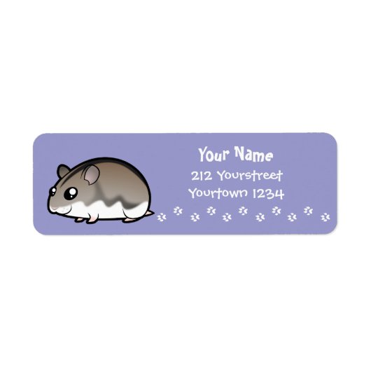 Étiquette Nain de dessin animé Hamster (Devant)