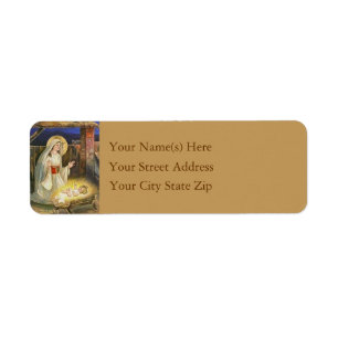 Étiquette Naissance de Noël de cru de Jésus