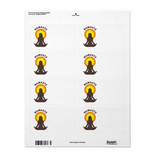 Étiquette Namaste (Feuille entière)