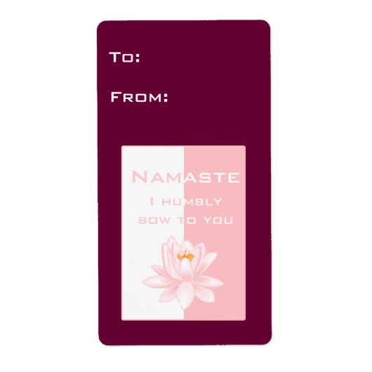 Étiquette Namaste avec fleur de lotus (Devant)