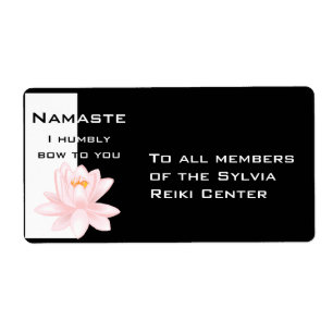 Étiquette Namaste avec fleur de lotus