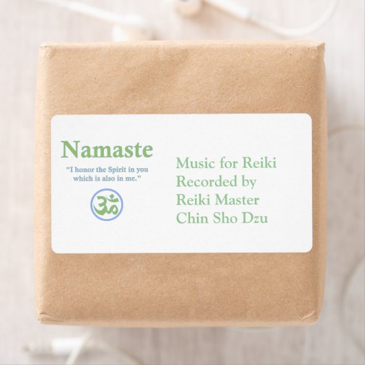 Étiquette Namaste avec symbole Om (En situation)