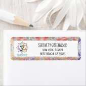 Étiquette Namaste Spirituel Aum Om Lotus avec frontière Vint (En situation)