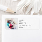 Étiquette Nap Heure Kitty | ABSTRAIT | Aquarelle (En situation)