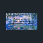 Étiquette Nappes D'Eau<br><div class="desc">Water Lilies est une série de plus de 200 peintures à l'huile réalisées par l'impressionniste Claude Monet français. Ce tableau,  achevé en 1919,  présente des tons bleu et rose.</div>