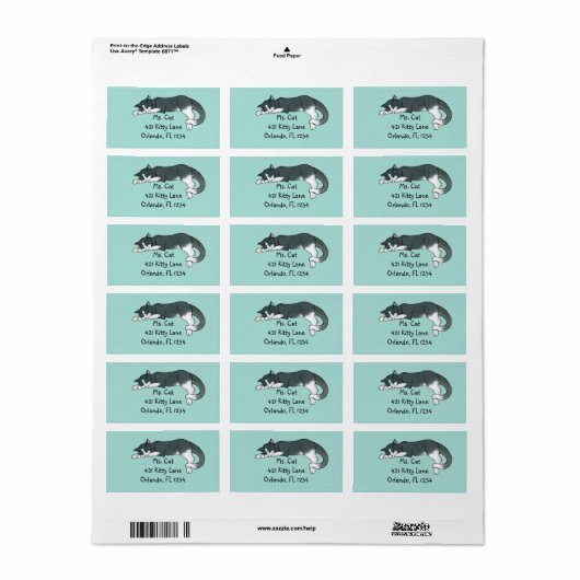 Étiquette Napping Kitty (Feuille entière)