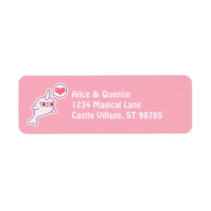 Étiquette Narwhal nerd rose