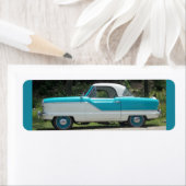 Étiquette Nash Hudson Metropolitigieux bleu et blanc (En situation)