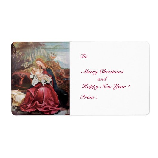 ÉTIQUETTE NATIVITÉ AVEC ANGELS - MAGIE DE NOËL (Devant)