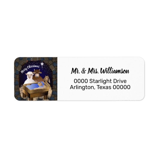 Étiquette Nativité de Noël Bébé Jésus (Devant)