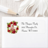 Étiquette Nativité de Noël Bébé Jésus Wreath (En situation)