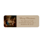 Étiquette Nativité de Noël catholique baroque (Devant)