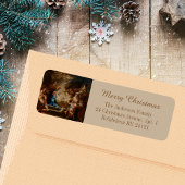 Étiquette Nativité de Noël catholique baroque