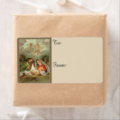 Étiquette Nativité de Noël Famille Sainte (En situation)