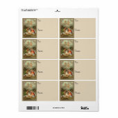 Étiquette Nativité de Noël Famille Sainte (Feuille entière)