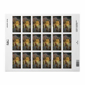 Étiquette Nativité de Noël Vintage avec Magi Visite (Feuille entière)