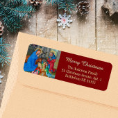 Étiquette Nativité religieuse de Noël chrétien médiéval