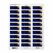 Étiquette Nativité religieuse Marine Adresse de Noël bleue (Feuille entière)