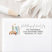 Étiquette Nativité Scène Glad Tidings Nom Adresse (En situation)