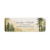 Étiquette Nature Aquarelle Pine Tree Forest Mountain (Devant)