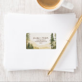 Étiquette Nature Aquarelle Pine Tree Mariage forestier (En situation)