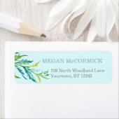 Étiquette Nature Fern Aqua/Turquoise (En situation)