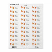 Étiquette Nature Leaf Print, double maple oranges, (Feuille entière)
