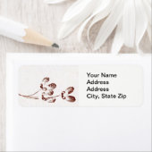 Étiquette Nature Leaf Print, winged maple seed, (En situation)