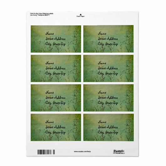 Étiquette Nature verte (Feuille entière)