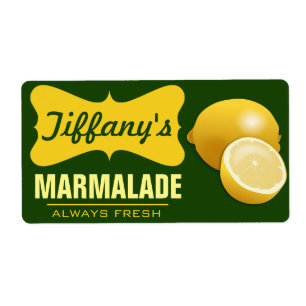 Étiquette Naturel Biologique Confit de Citron Marmelade