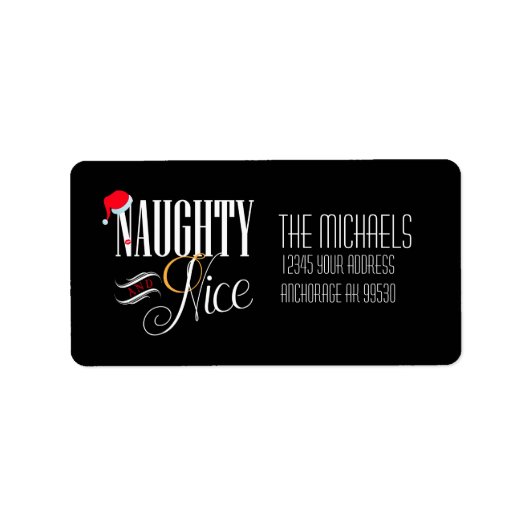 Étiquette Naughty et Nice, Vacances (Devant)