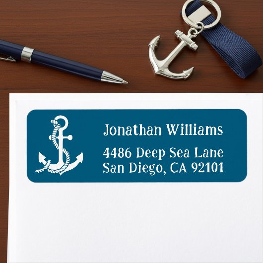 Étiquette Nautical Anchor Return Address Labels