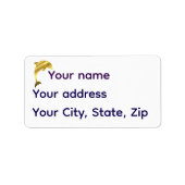 Étiquette Nautical dolphin porpise gold silhouette  (Devant)