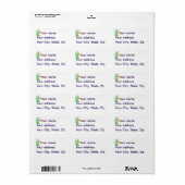 Étiquette Nautical gold seahorse golden/seaweed image  (Feuille entière)