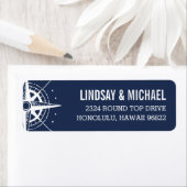 Étiquette Nautical Modern Compass Adresse de retour (En situation)