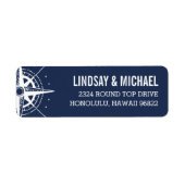 Étiquette Nautical Modern Compass Adresse de retour (Devant)