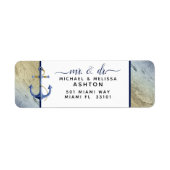 Étiquette #Nautical Navy Blue Gold Modern Script Mariage (Devant)
