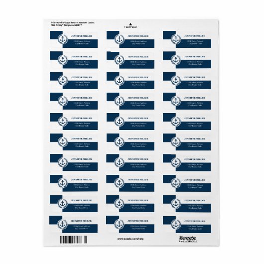 Étiquette Nautical themed design (Feuille entière)