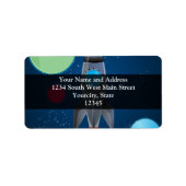 Étiquette Navire à fusée spatiale (Devant)