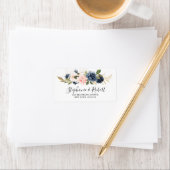 Étiquette Navy Blue Blush Rose Rose Rose rose Adresse botani (En situation)