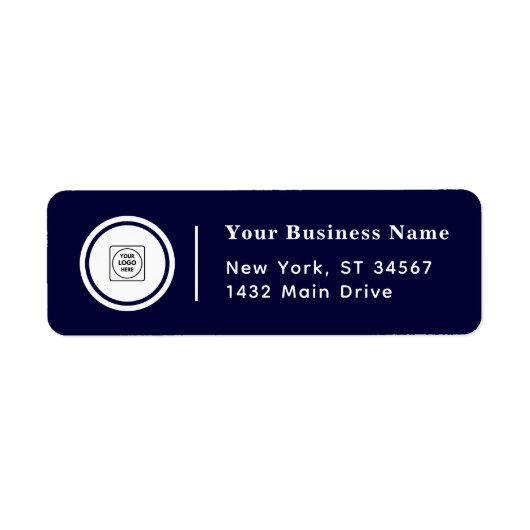 Étiquette Navy Blue Company Logo Clean Professional Brand  (Devant)