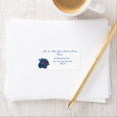 Étiquette Navy Blue Rose Gold Leaf Adresse (En situation)